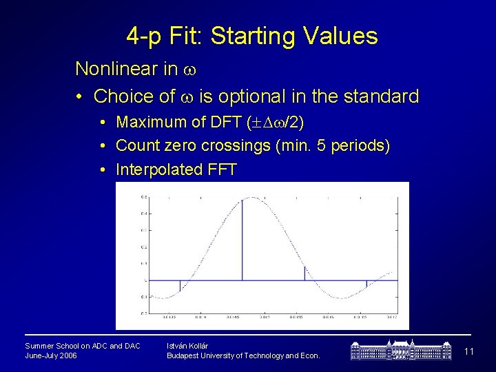 4 -p Fit: Starting Values Nonlinear in • Choice of is optional in the