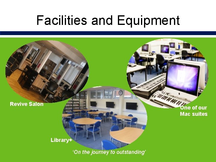 Facilities and Equipment Revive Salon One of our Mac suites Library+ ‘On the journey