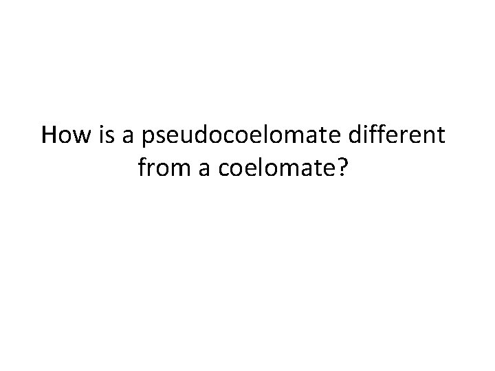 How is a pseudocoelomate different from a coelomate? How is a pseudocoelomate different from a coelomate?