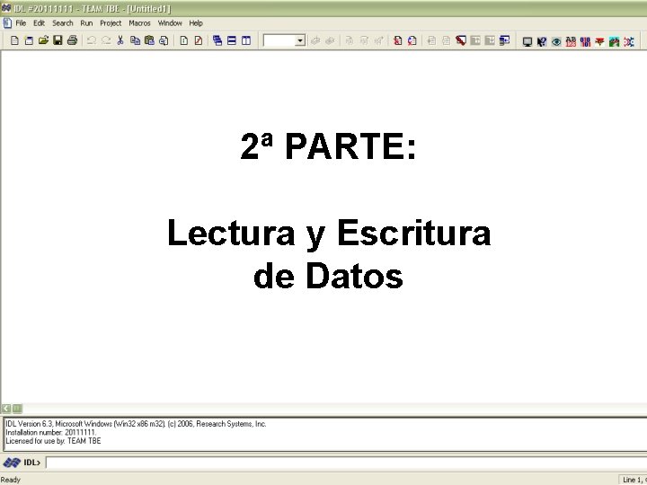 2ª PARTE: Lectura y Escritura de Datos 