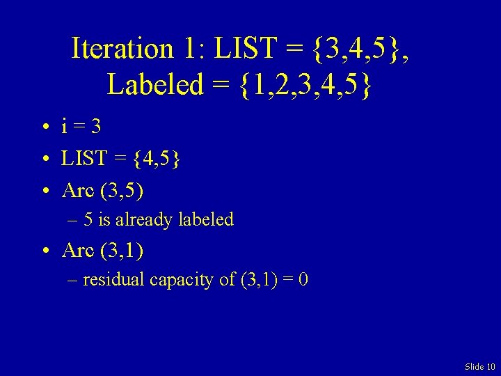 Iteration 1: LIST = {3, 4, 5}, Labeled = {1, 2, 3, 4, 5}