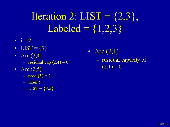 Iteration 2: LIST = {2, 3}, Labeled = {1, 2, 3} • i=2 •