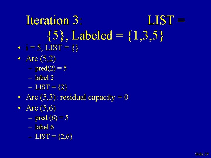 Iteration 3: LIST = {5}, Labeled = {1, 3, 5} • i = 5,