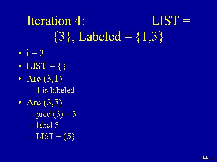 Iteration 4: LIST = {3}, Labeled = {1, 3} • i=3 • LIST =
