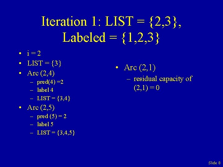 Iteration 1: LIST = {2, 3}, Labeled = {1, 2, 3} • i=2 •