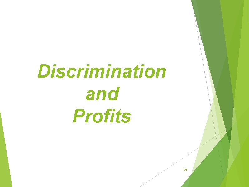 Discrimination and Profits 36 