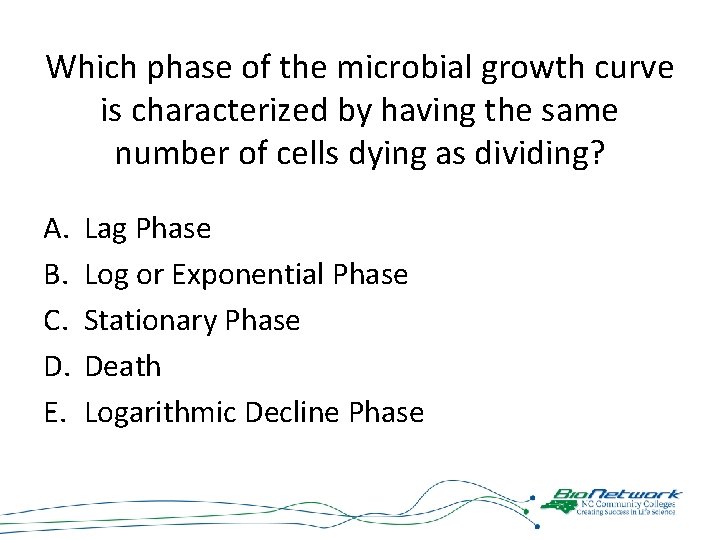 Which phase of the microbial growth curve is characterized by having the same number