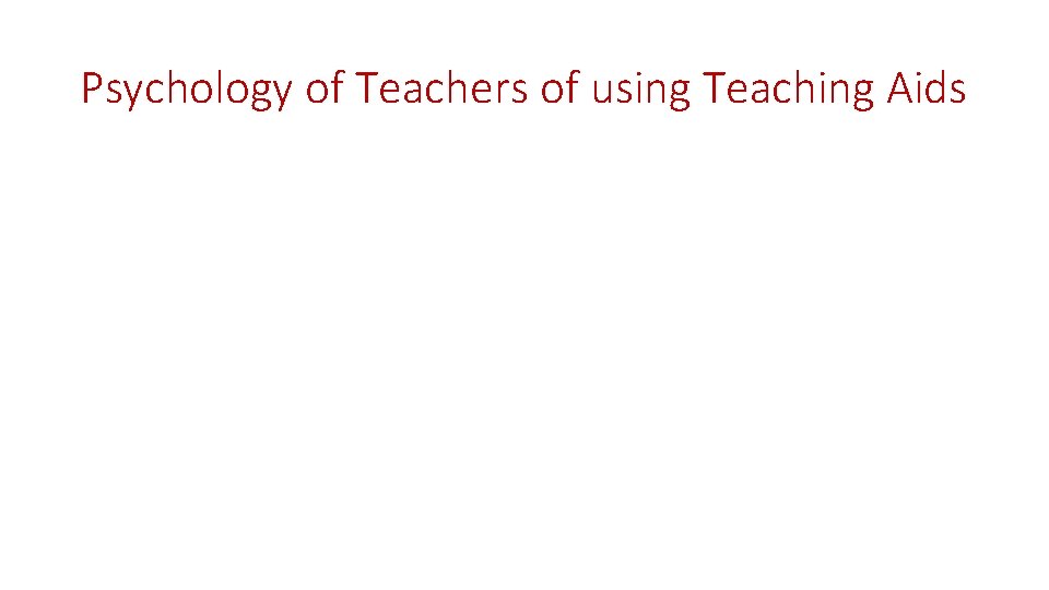 Psychology of Teachers of using Teaching Aids 