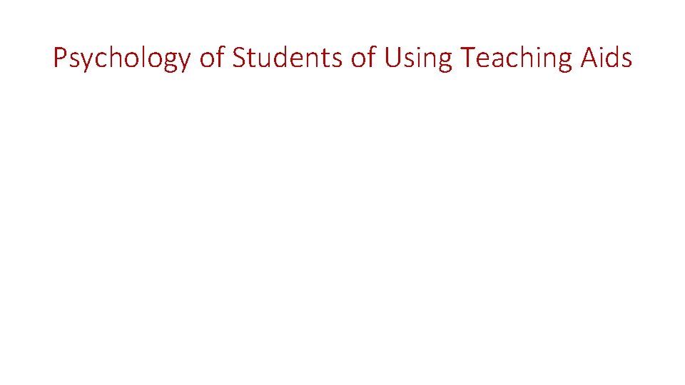 Psychology of Students of Using Teaching Aids 