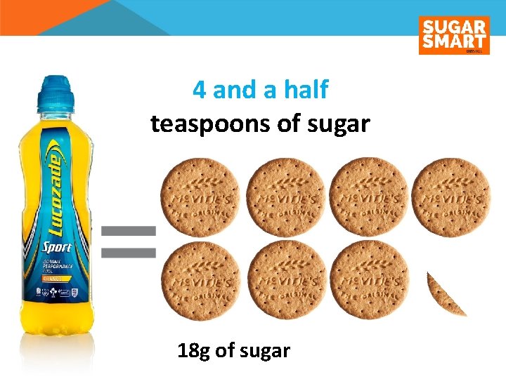 4 and a half teaspoons of sugar 18 g of sugar 
