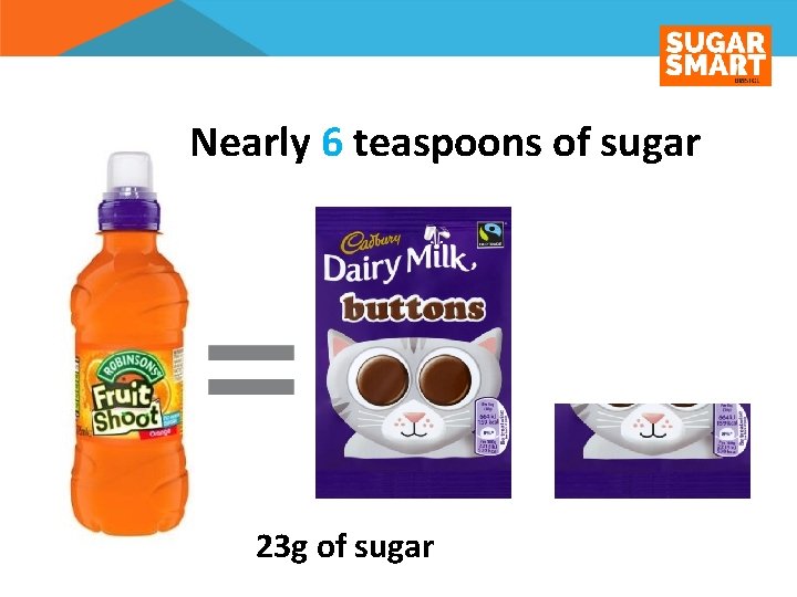 Nearly 6 teaspoons of sugar 23 g of sugar 