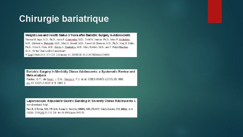 Chirurgie bariatrique 