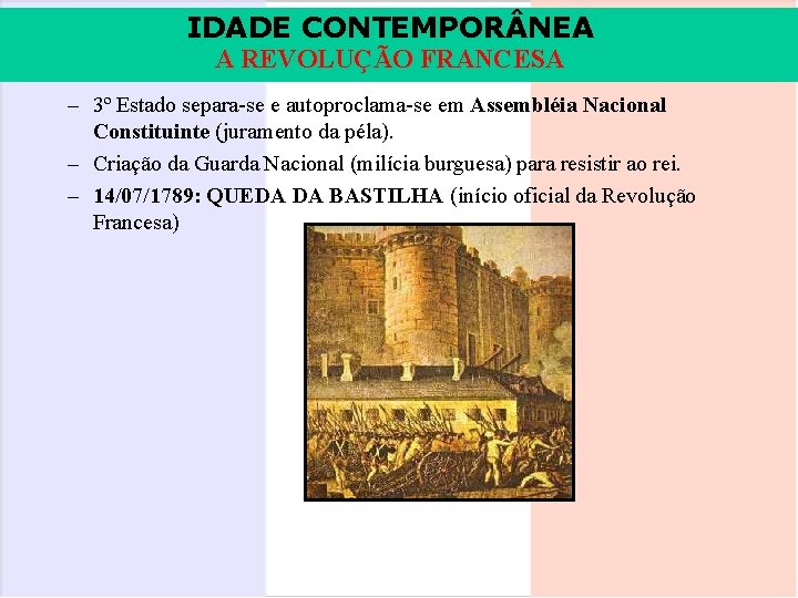 IDADE CONTEMPOR NEA A REVOLUÇÃO FRANCESA – 3º Estado separa-se e autoproclama-se em Assembléia