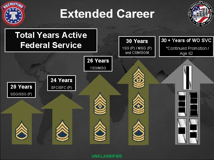 Extended Career Total Years Active Federal Service 30 Years 1 SG (P) / MSG