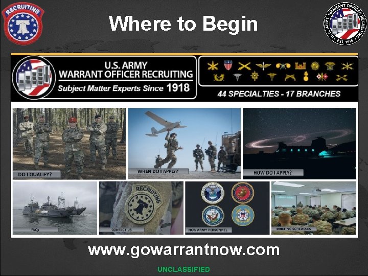 Where to Begin www. gowarrantnow. com UNCLASSIFIED 