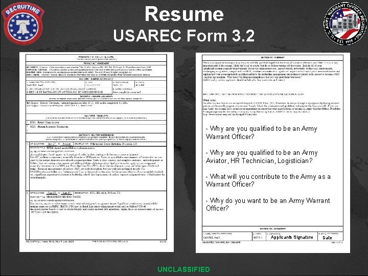 Resume USAREC Form 3. 2 - Why are you qualified to be an Army