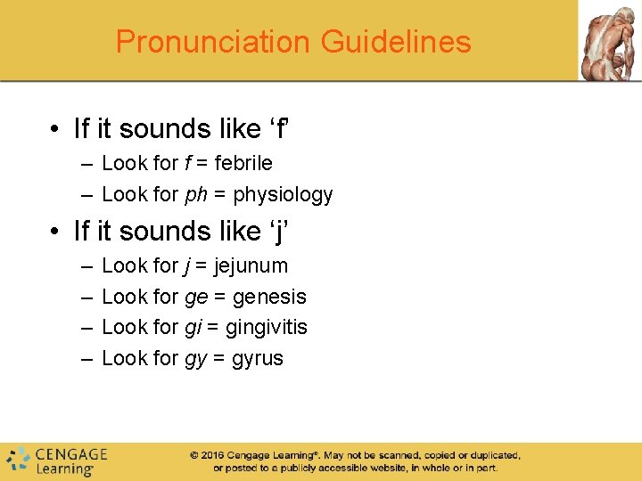 Pronunciation Guidelines • If it sounds like ‘f’ – Look for f = febrile