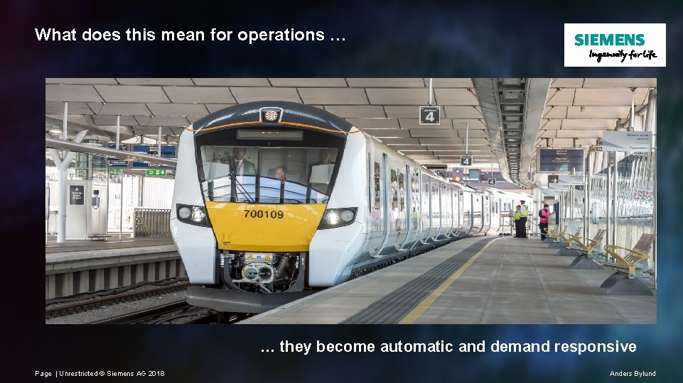 What does this mean for operations … … they become automatic and demand responsive