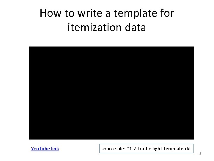 How to write a template for itemization data You. Tube link source file: 01