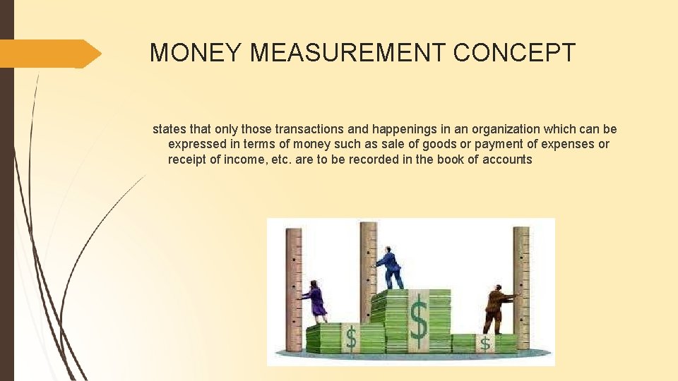 MONEY MEASUREMENT CONCEPT states that only those transactions and happenings in an organization which