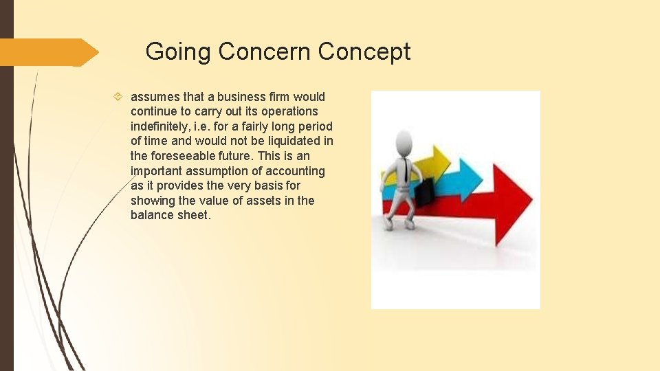 Going Concern Concept assumes that a business firm would continue to carry out its
