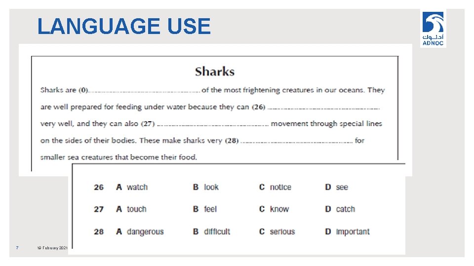 LANGUAGE USE 7 19 February 2021 