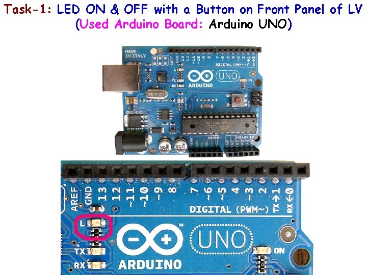 Task-1: LED ON & OFF with a Button on Front Panel of LV (Used Task-1: LED ON & OFF with a Button on Front Panel of LV (Used