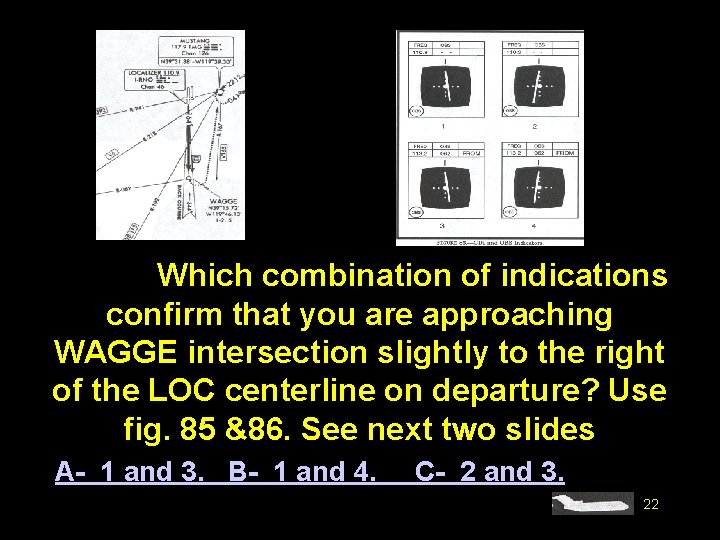 #4488. Which combination of indications confirm that you are approaching WAGGE intersection slightly to
