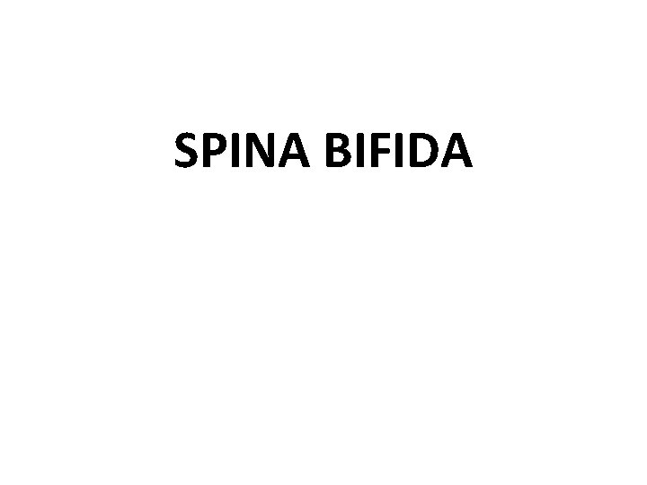 SPINA BIFIDA 