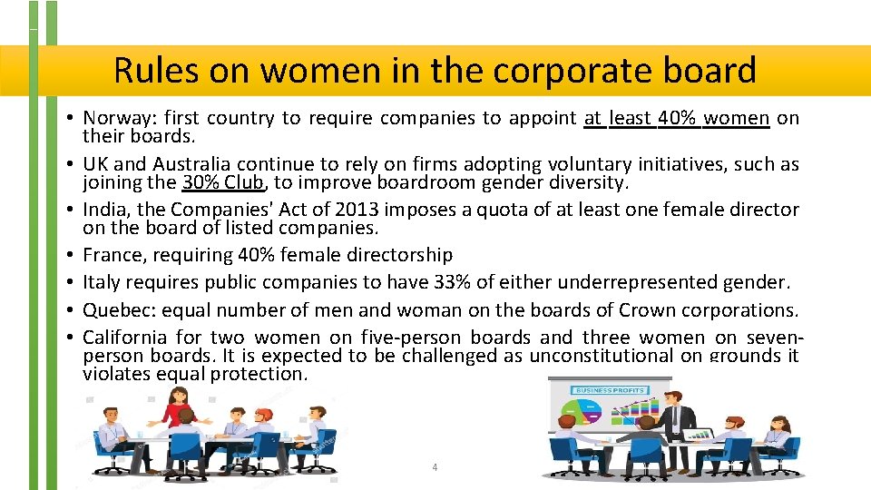Rules on women in the corporate board • Norway: first country to require companies