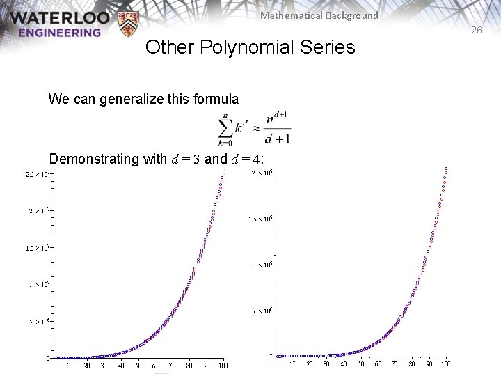 Mathematical Background 26 Other Polynomial Series We can generalize this formula Demonstrating with d Mathematical Background 26 Other Polynomial Series We can generalize this formula Demonstrating with d