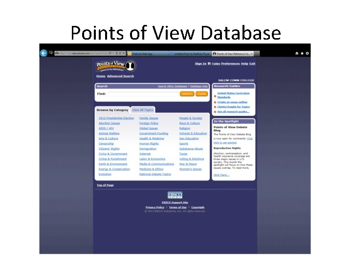 Points of View Database 