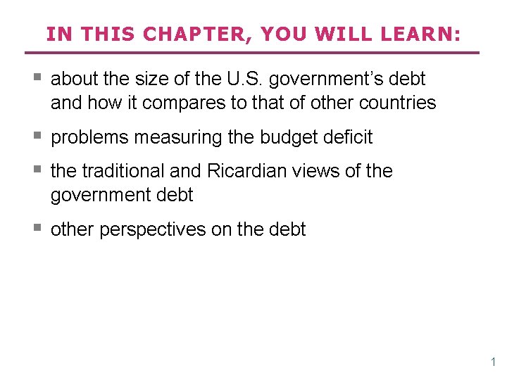 IN THIS CHAPTER, YOU WILL LEARN: § about the size of the U. S.