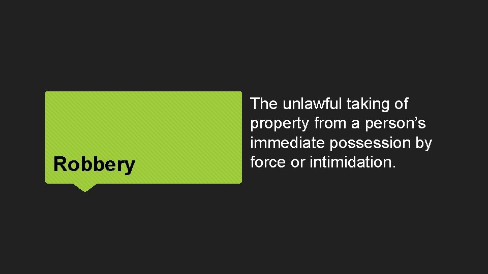 Crimes Against Property The deliberate and malicious burning