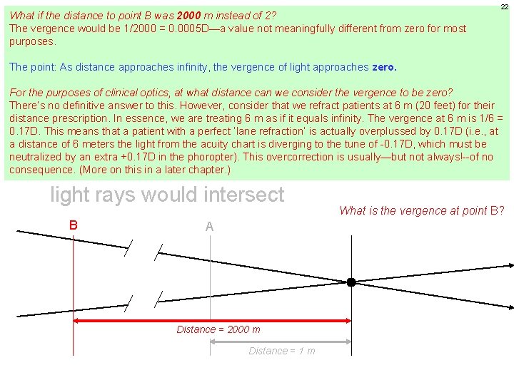 What if the distance to point B was 2000 m instead of 2? The
