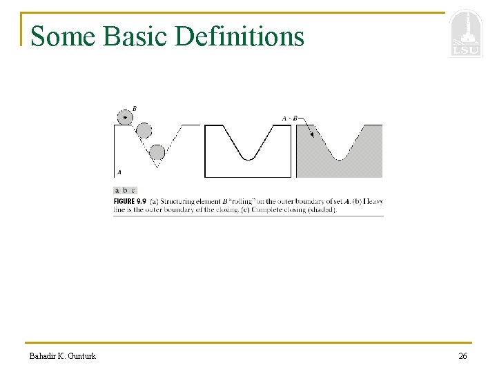 Some Basic Definitions Bahadir K. Gunturk 26 