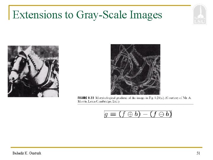 Extensions to Gray-Scale Images Bahadir K. Gunturk 51 