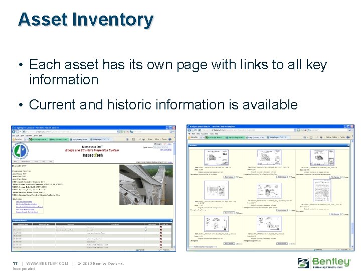 Asset Inventory • Each asset has its own page with links to all key