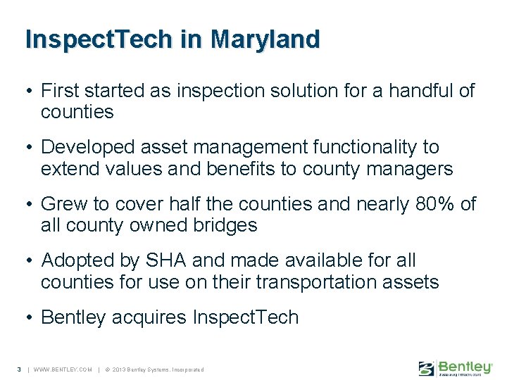 Inspect. Tech in Maryland • First started as inspection solution for a handful of