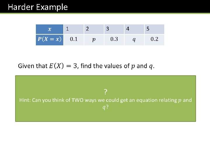 Harder Example 1 2 3 4 5 