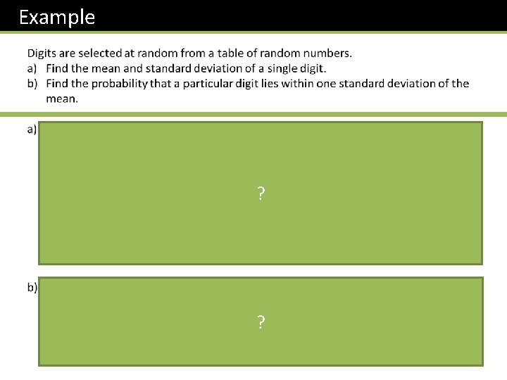 Example ? ? 