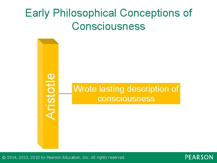 Aristotle Early Philosophical Conceptions of Consciousness Wrote lasting description of consciousness © 2014, 2013,