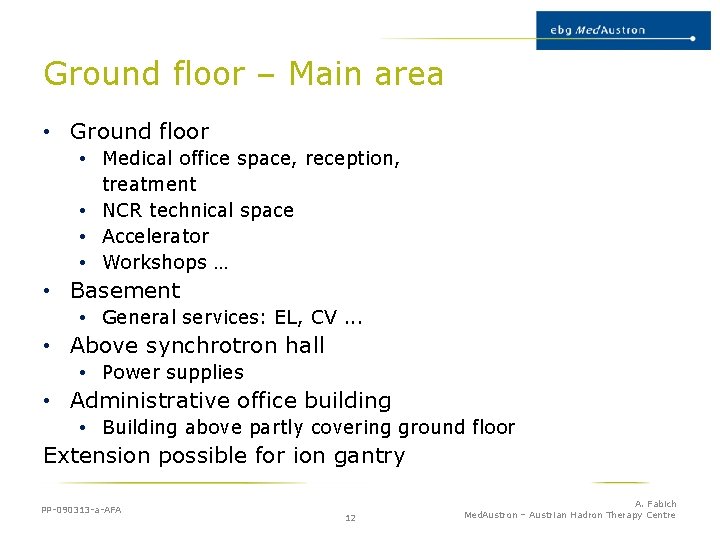 Ground floor – Main area • Ground floor • Medical office space, reception, treatment