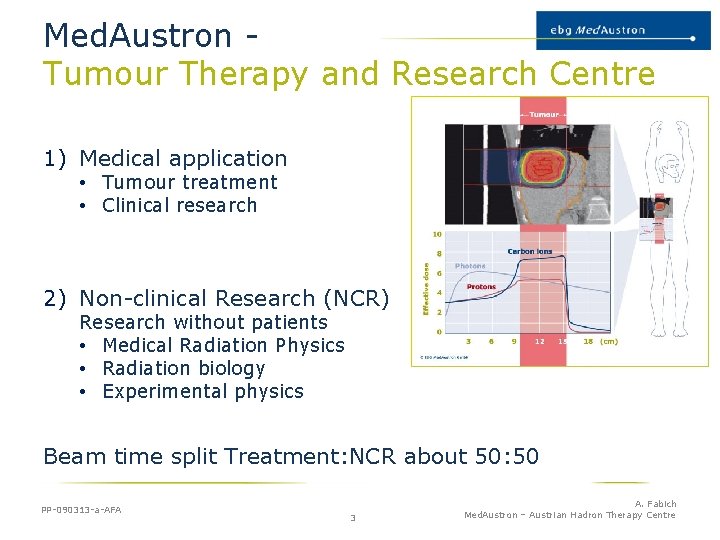 Med. Austron Tumour Therapy and Research Centre 1) Medical application • Tumour treatment •