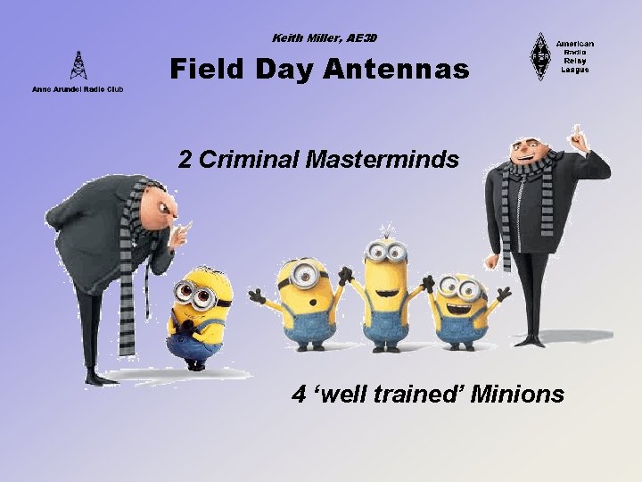 Keith Miller, AE 3 D Field Day Antennas 2 Criminal Masterminds 4 ‘well trained’