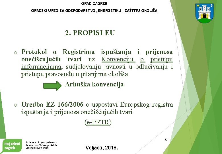 GRAD ZAGREB GRADSKI URED ZA GOSPODARSTVO, ENERGETIKU I ZAŠTITU OKOLIŠA 2. PROPISI EU o