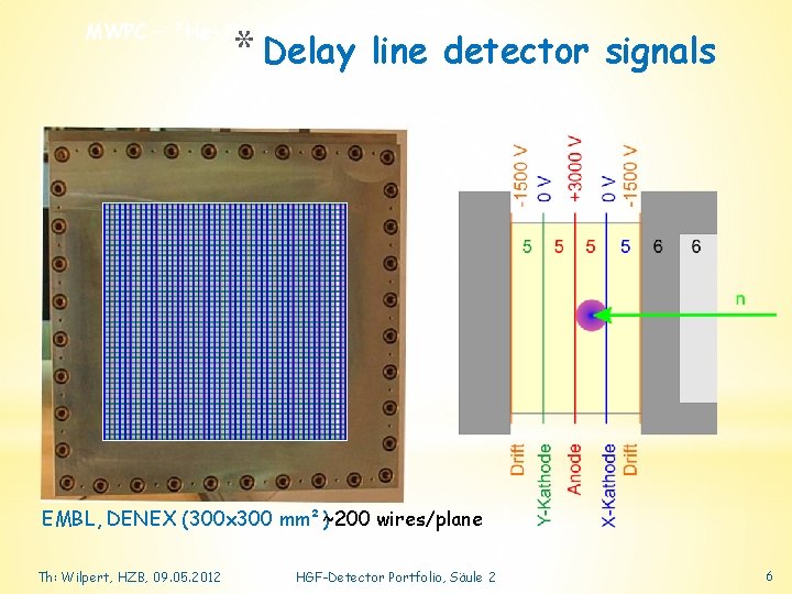 MWPC – ³He-2 D Detector * Delay line detector signals EMBL, DENEX (300 x
