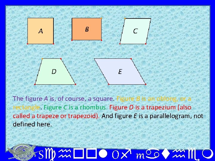 The figure A is, of course, a square. Figure B is an oblong, or