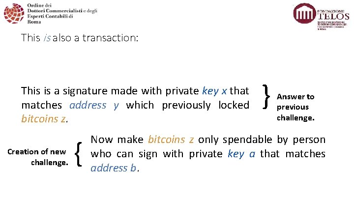 This is also a transaction: This is a signature made with private key x