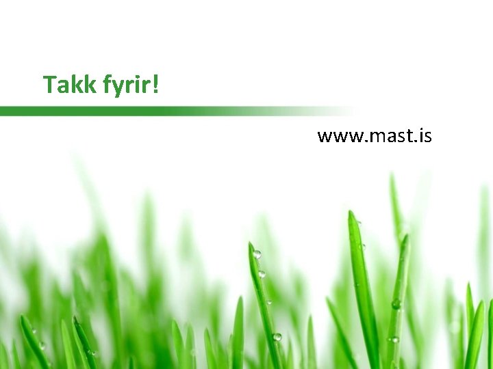 Takk fyrir! www. mast. is 